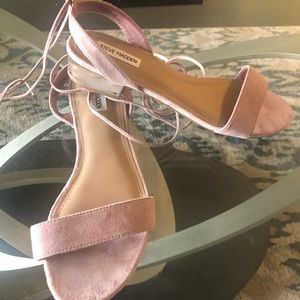 Steve Madden lace around the leg Sandals with clear heel